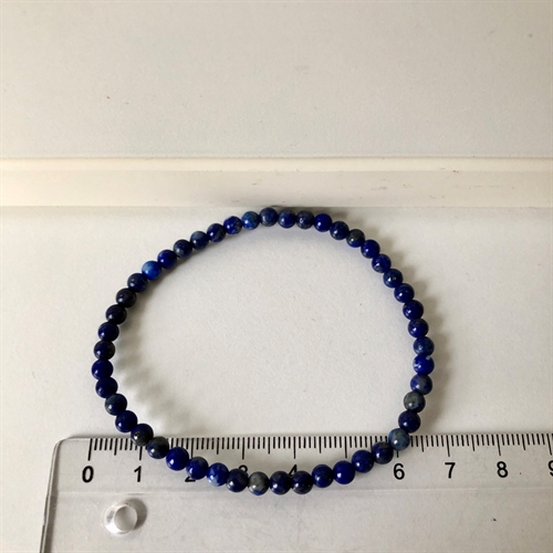 Lapis Lazuli Armbånd 4 mm Perler ca.19 cm
